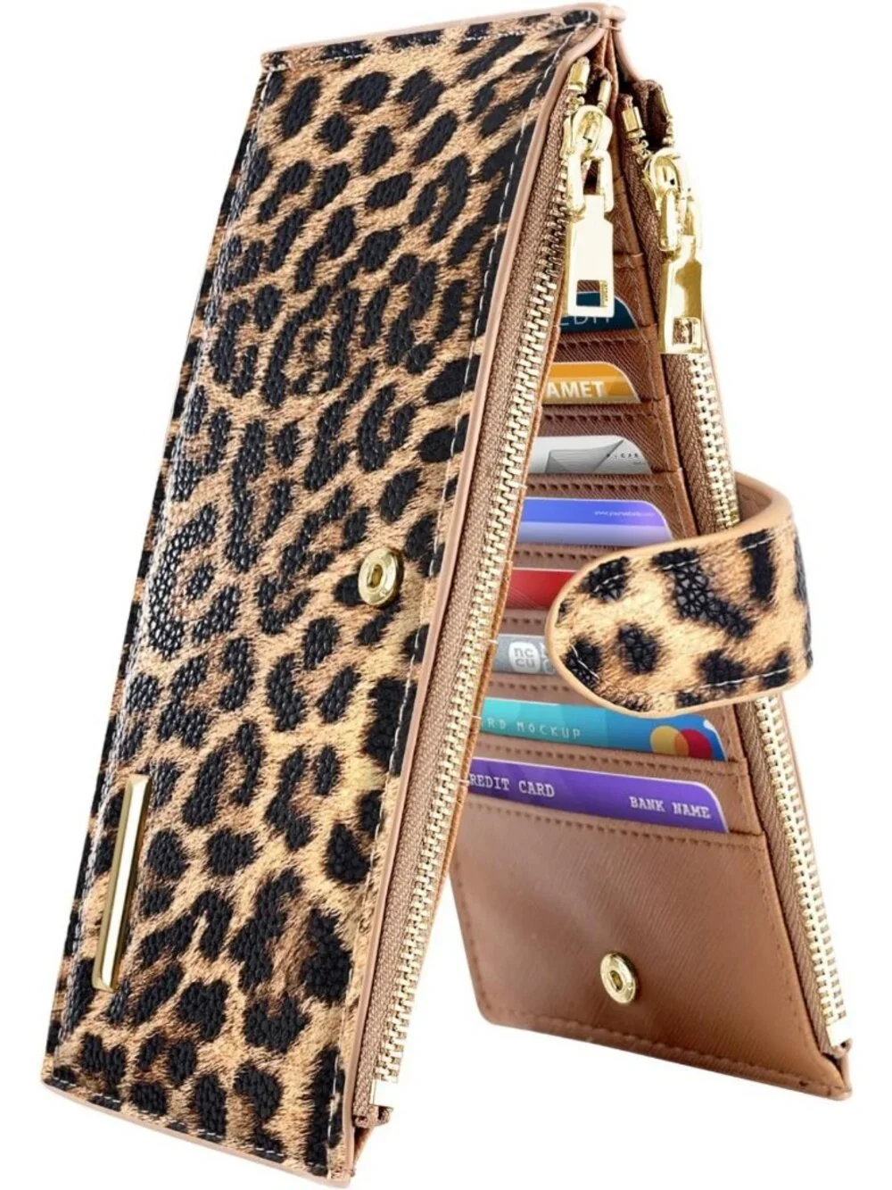Stylish Light Leopard RFID Blocking Slim Bifold Wallet for Women - Chic Purse